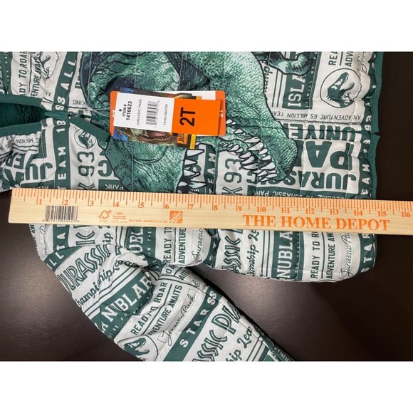 Jurassic Park Reversible Winter Jacket Green Toddler Size 2 Dinosaur - Picture 11 of 13